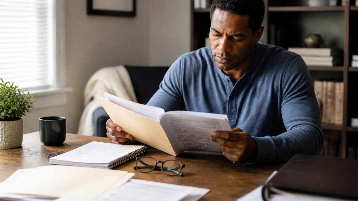 Person reviewing medical records at a desk to prepare for when an insurance company can force an IME appointment.