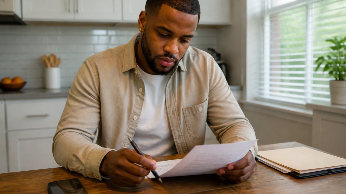 Process flowchart for reviewing legal documents after losing a contingency case at a kitchen table